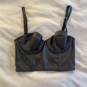 Victorias Secret Leather Bustier Top